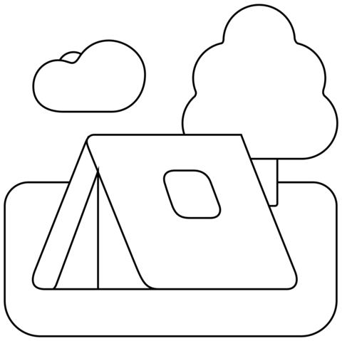 Camping Emoji Coloring Page